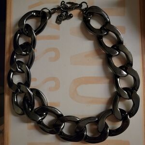 Chunky Gunmetal Link Chain Necklace